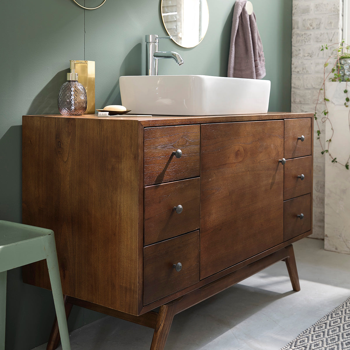 EMILE - Badezimmermöbel aus massivem Mindi 100 cm