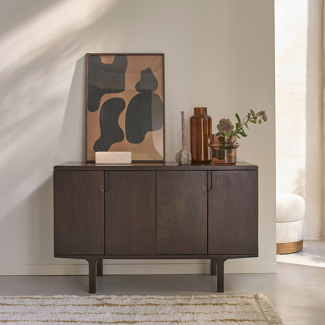 LAZARE - Sideboard aus massivem Mangoholz, 120 cm
