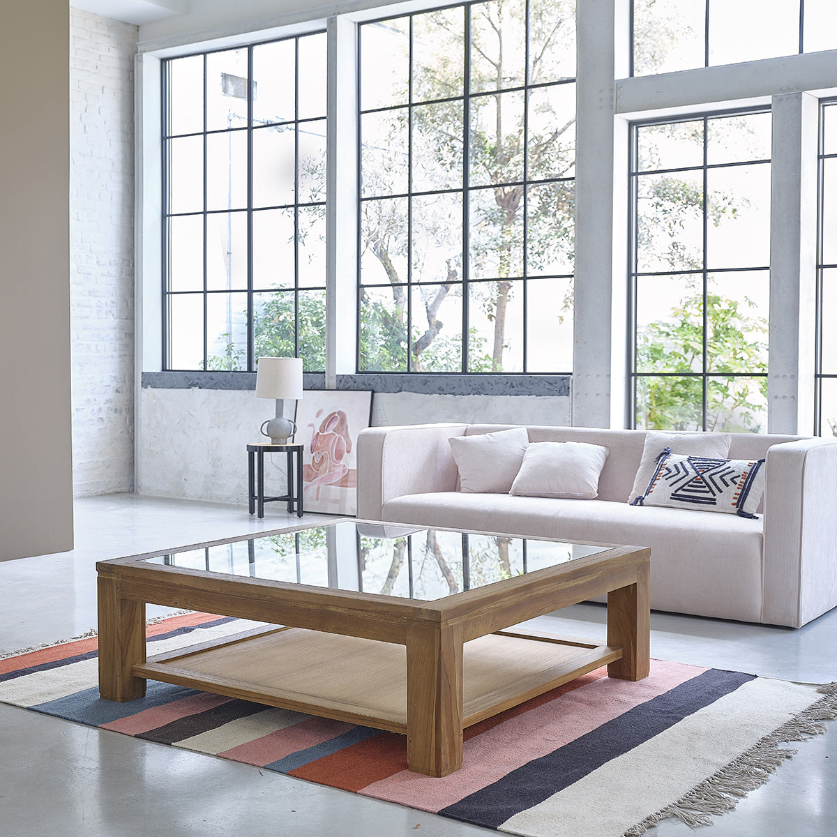 BOSTON - Couchtisch aus massivem Teakholz 120 cm