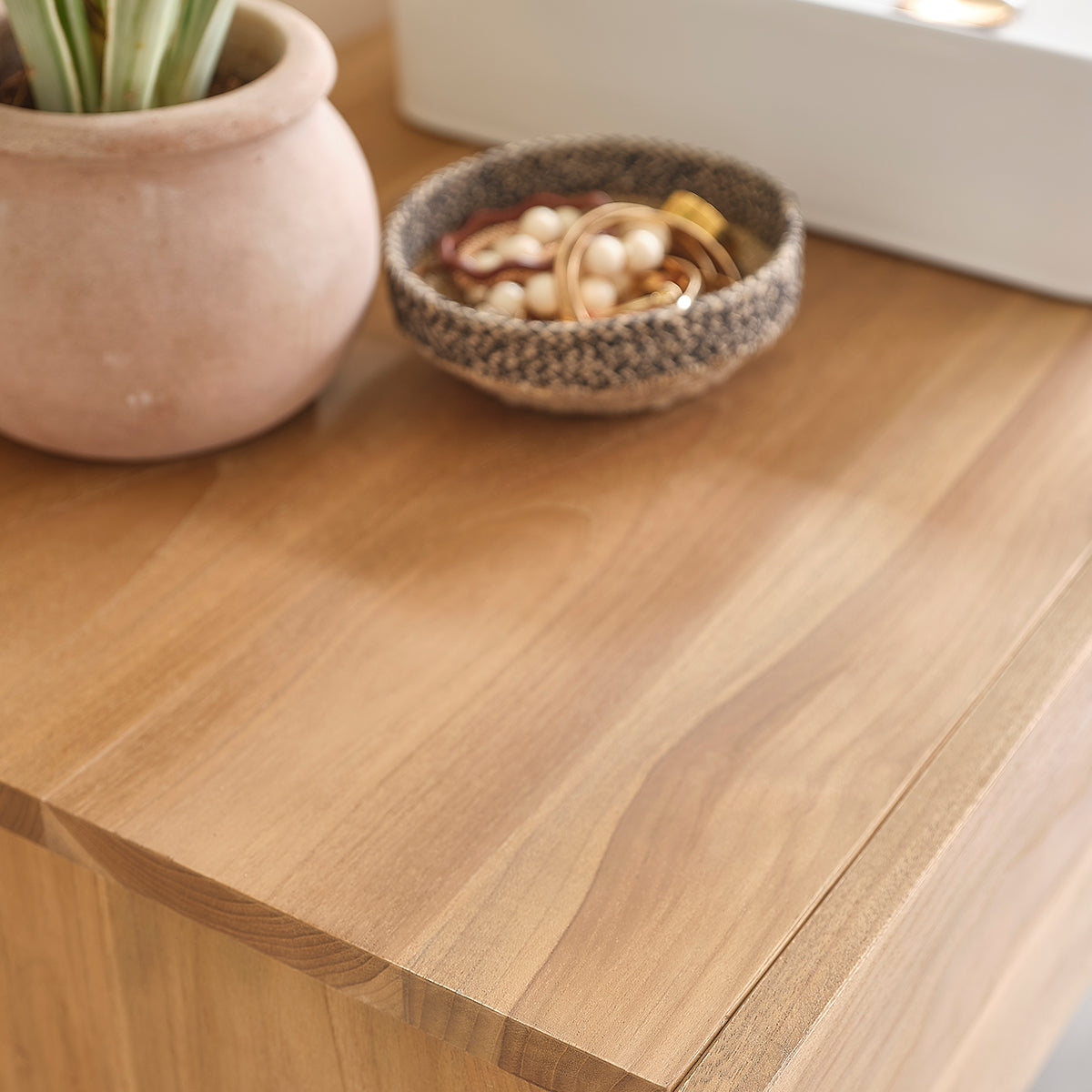 NOA - Waschtischunterschrank aus massivem Teakholz, hängend, 135 cm