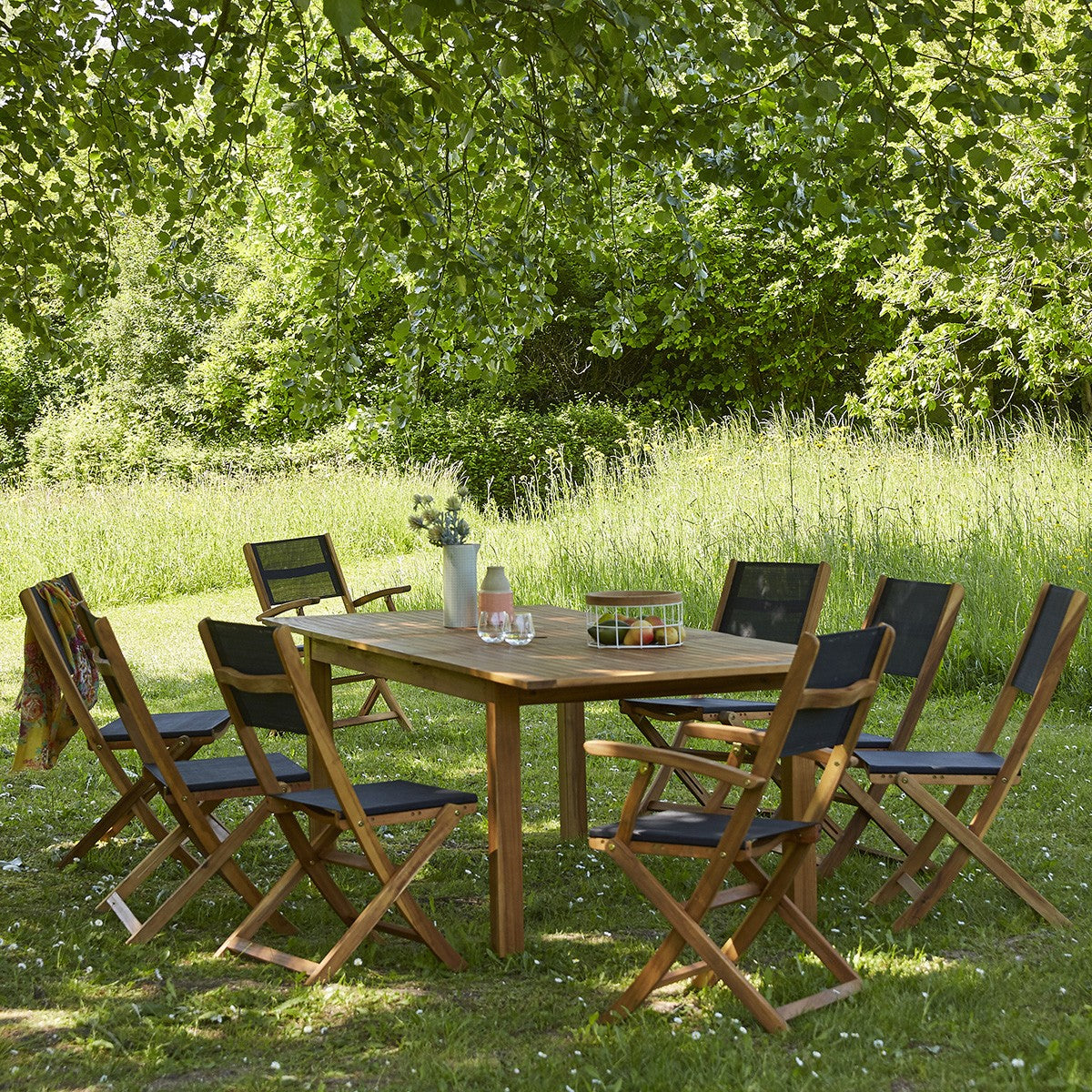 HANOÏ - Ausziehbarer Gartentisch aus Akazienholz 8/10 Sitze