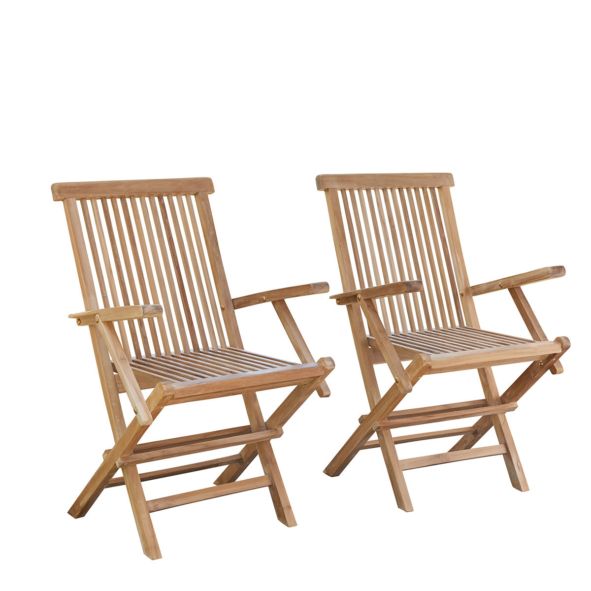 MIDLAND - Klappbarer Gartensessel Teakholz (2er Set)