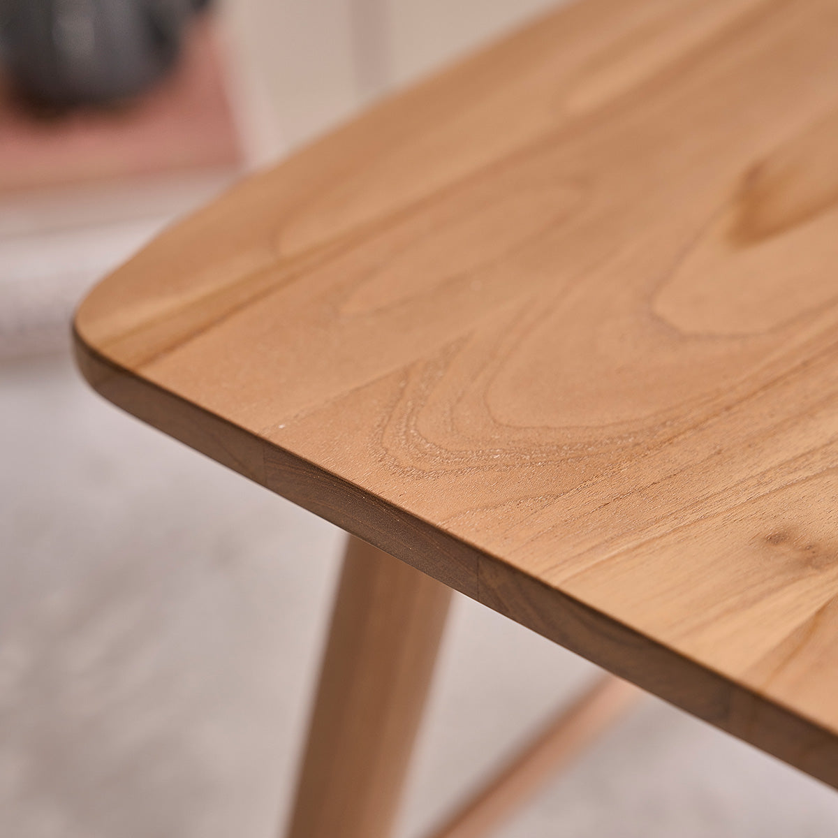 AMBRE - Satz von 2 Hockern aus massivem Teakholz 45 cm