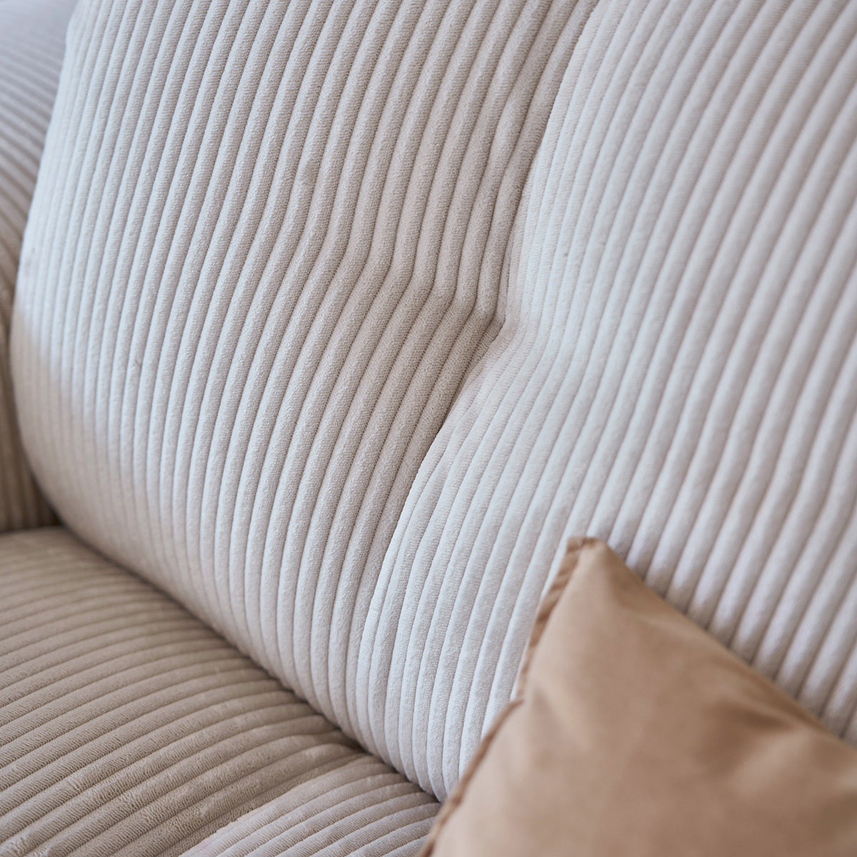 ALPHONSE - Gerades 4-Sitzer-Sofa aus naturfarbenem cord