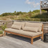 Gartensofa aus massivem Teakholz in Taupe
