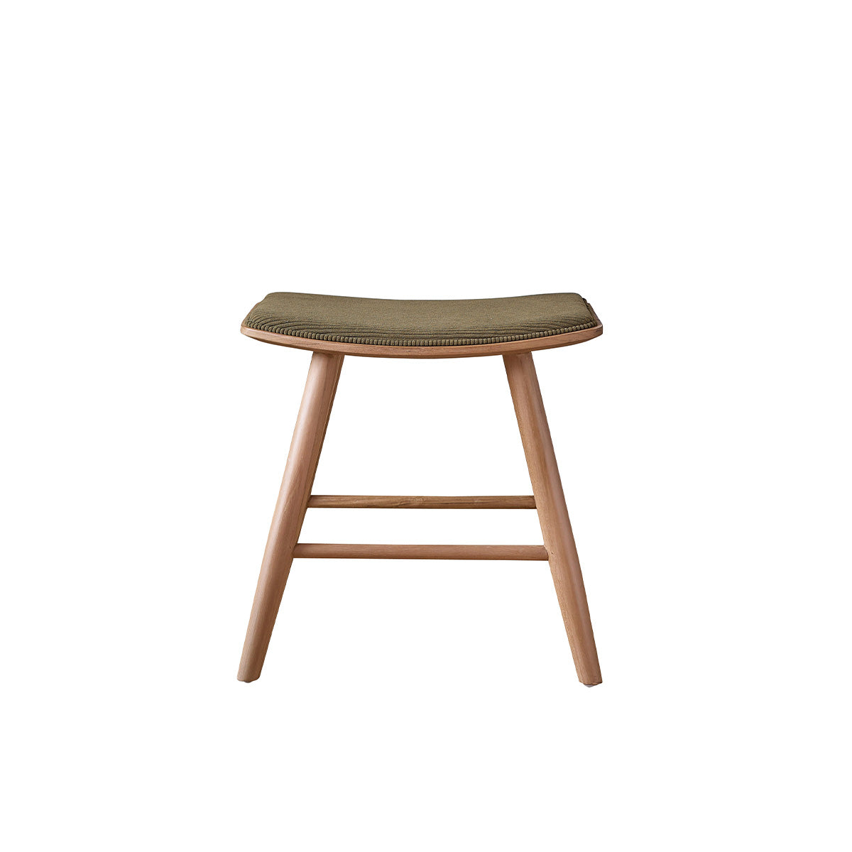AMBRE - Barhocker aus Teakholz, Sitzfläche aus Cord 45 cm