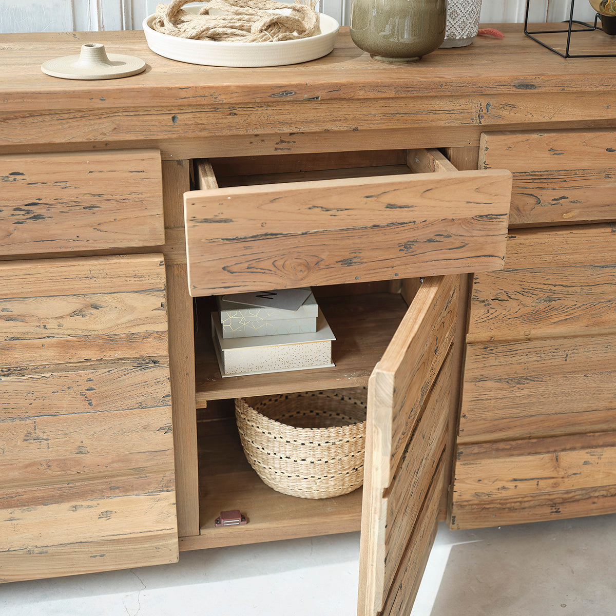 CARGO - Kommode aus massivem recyceltem Teakholz 160 cm