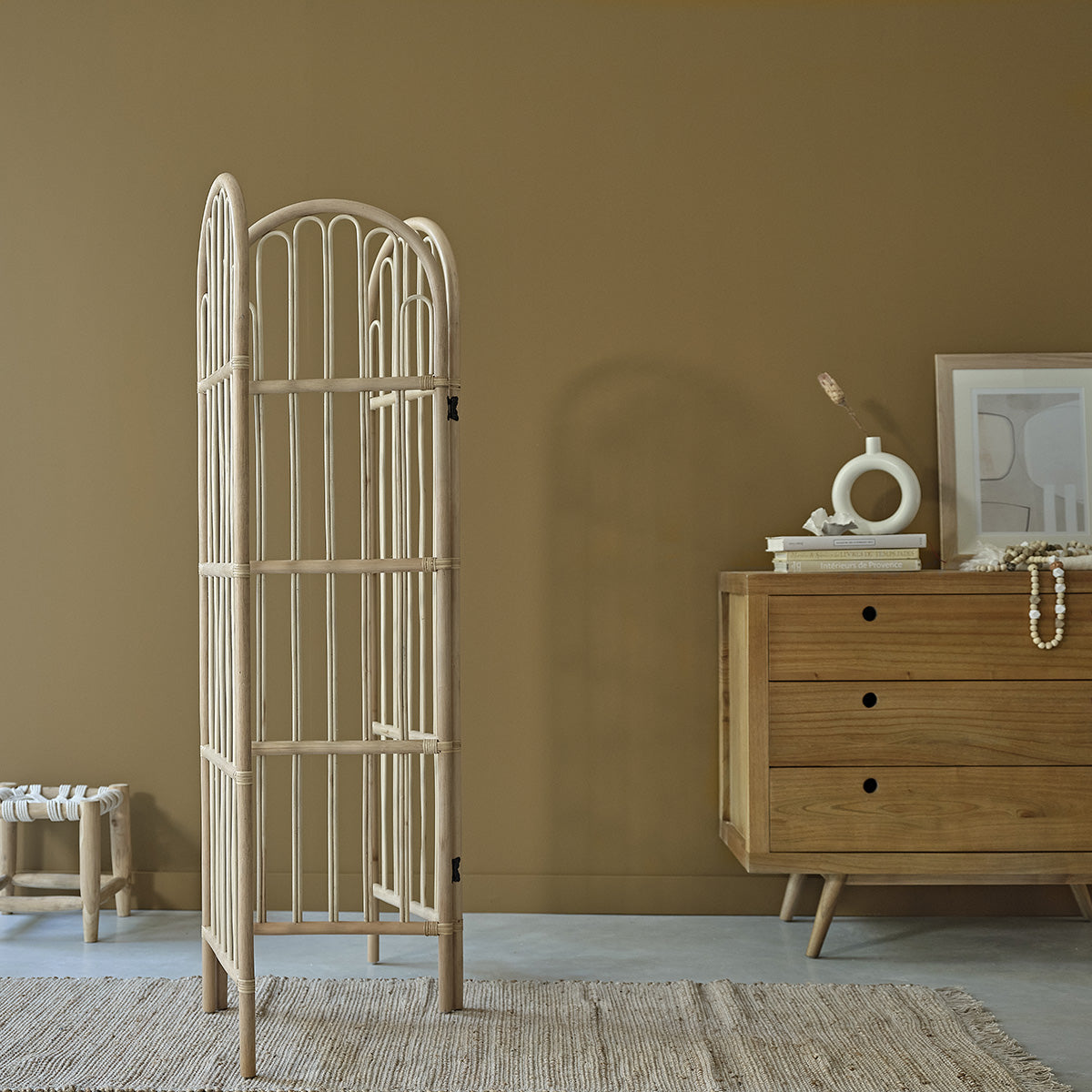 BOHO - Wandschirm aus durchbrochenem Rattan