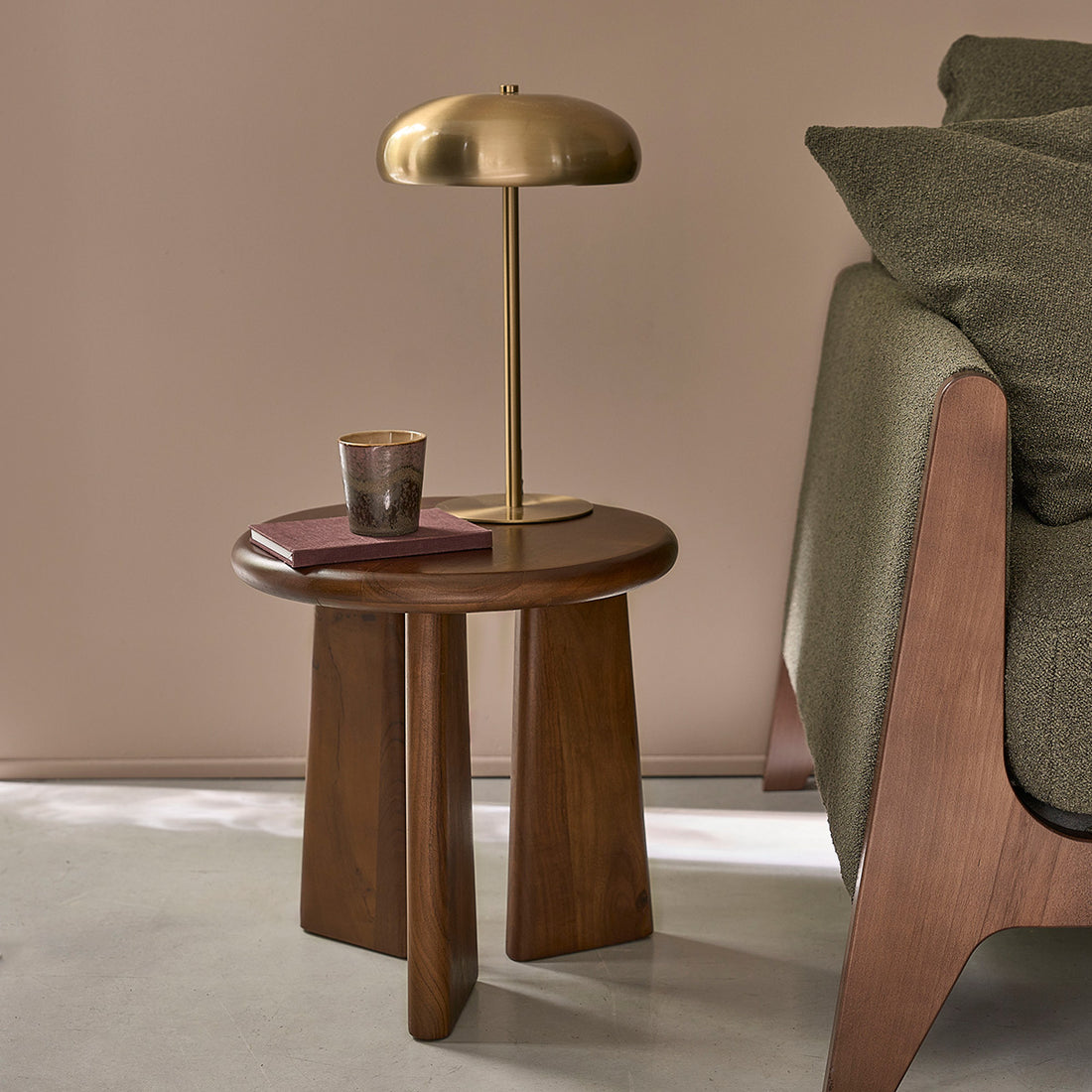 ANNA - Beistelltisch aus Akazienholz, rund