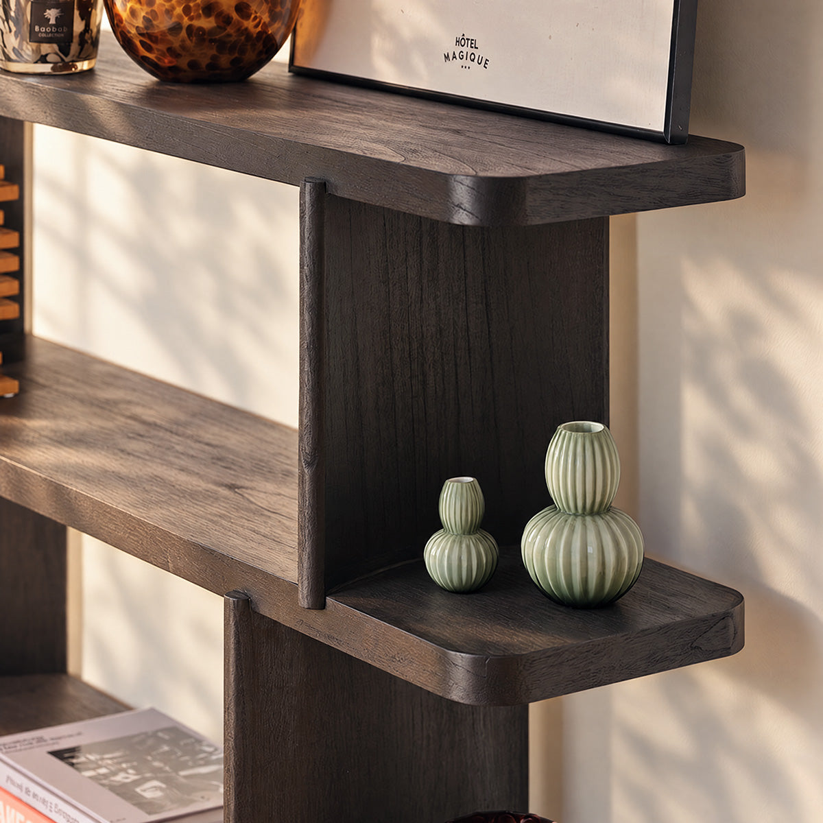 OTTO - Niedriges Regal aus massivem Mindi-Holz, B 160 cm