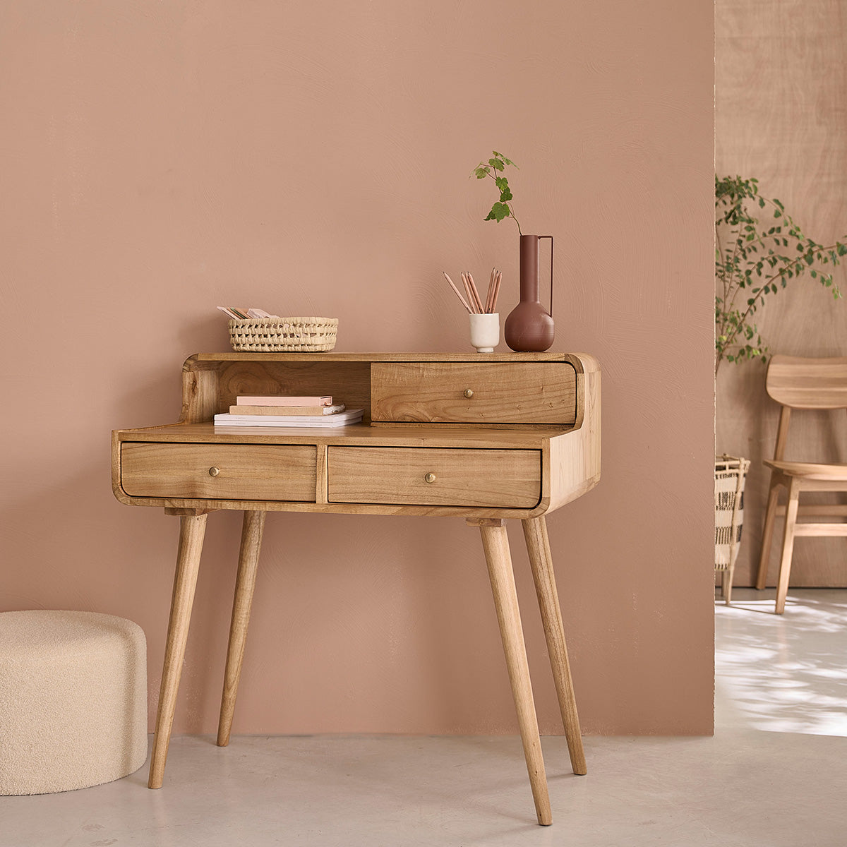 FIFTIES - Schreibtisch aus massivem Mindi 90 cm