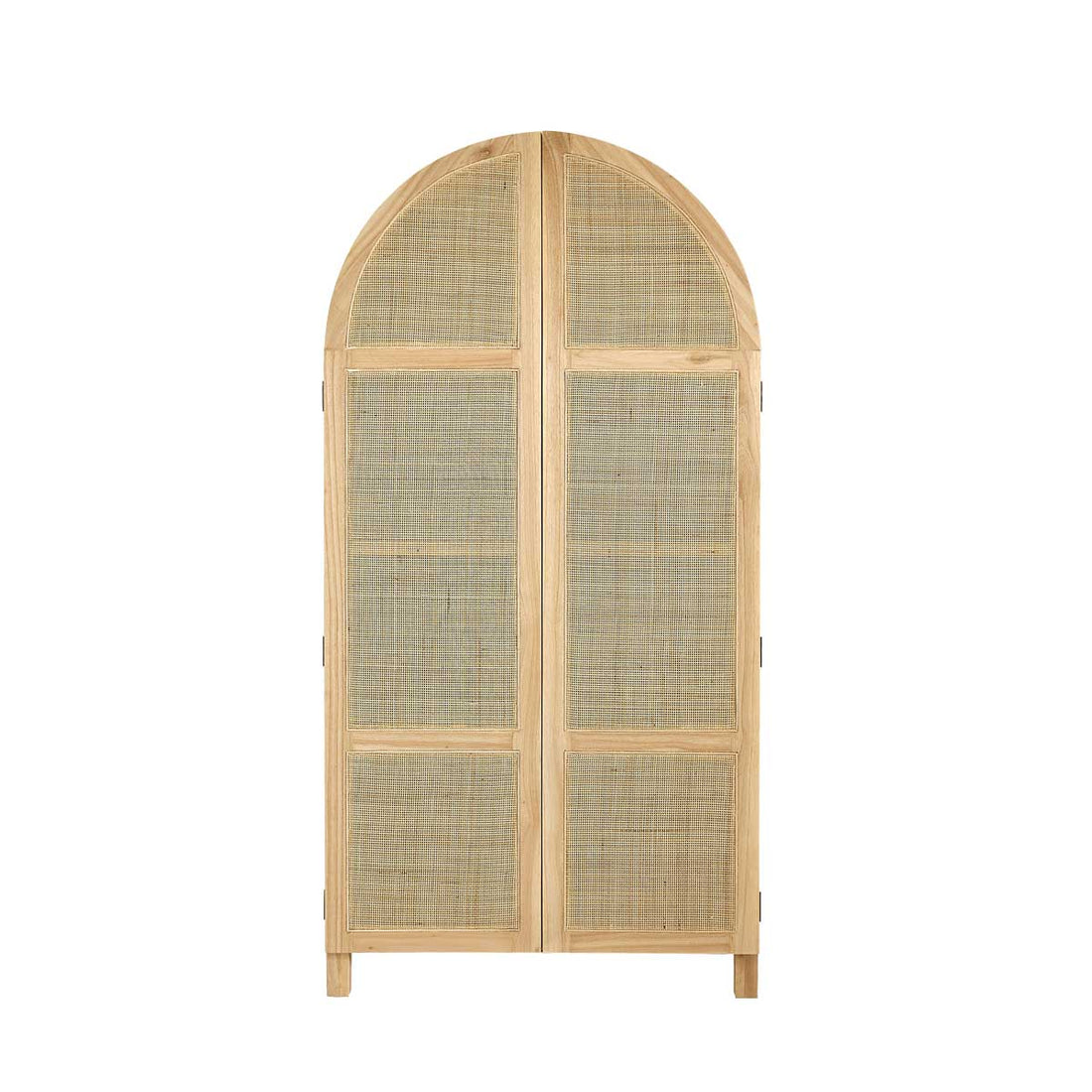 MAËL - Schrank aus massivem Mindi und Rohrgeflecht 90 cm
