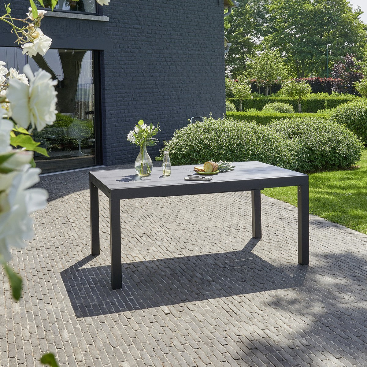 HPLSTAR - Ausziehbarer Gartentisch aus Aluminium 6/10 Sitzplätze