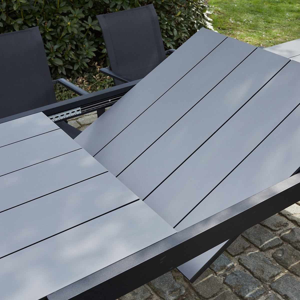 HPLSTAR - Ausziehbarer Gartentisch aus Aluminium 6/10 Sitzplätze