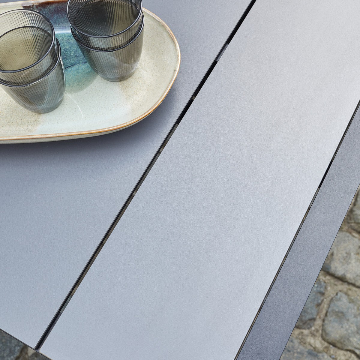 HPLSTAR - Ausziehbarer Gartentisch aus Aluminium 6/10 Sitzplätze
