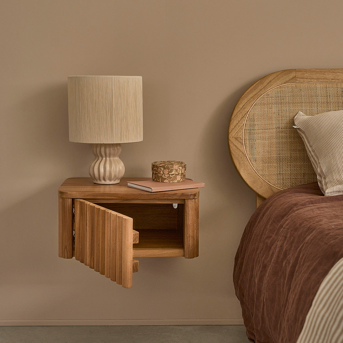 BELIZE - Nachttisch aus Teakholz, hängend, 45 cm