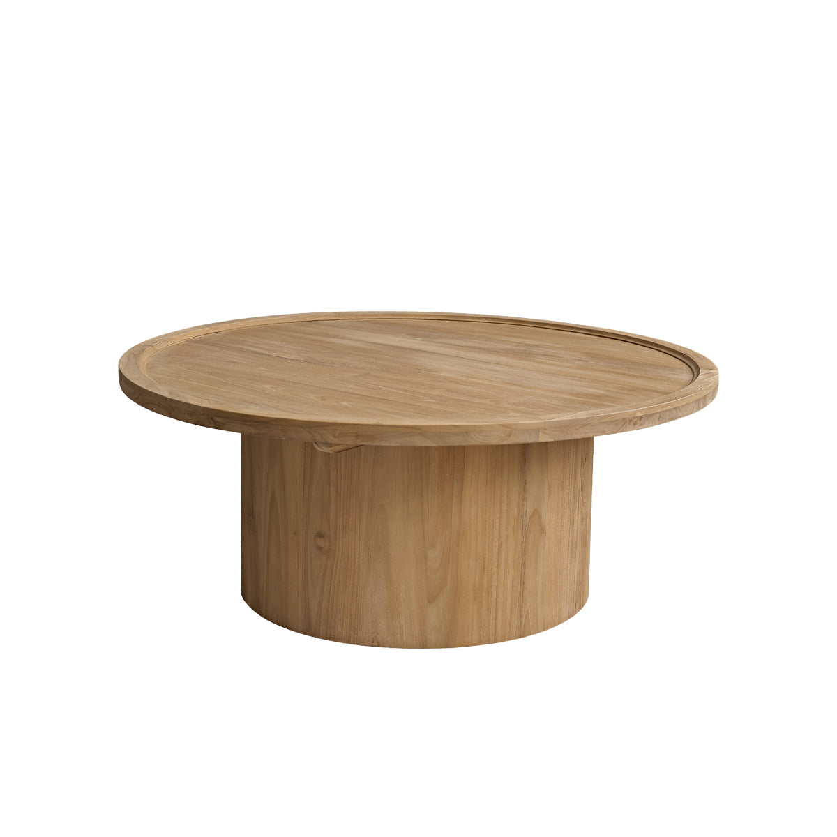 ALDO - Runder Couchtisch aus massivem Teakholz Ø 100 cm