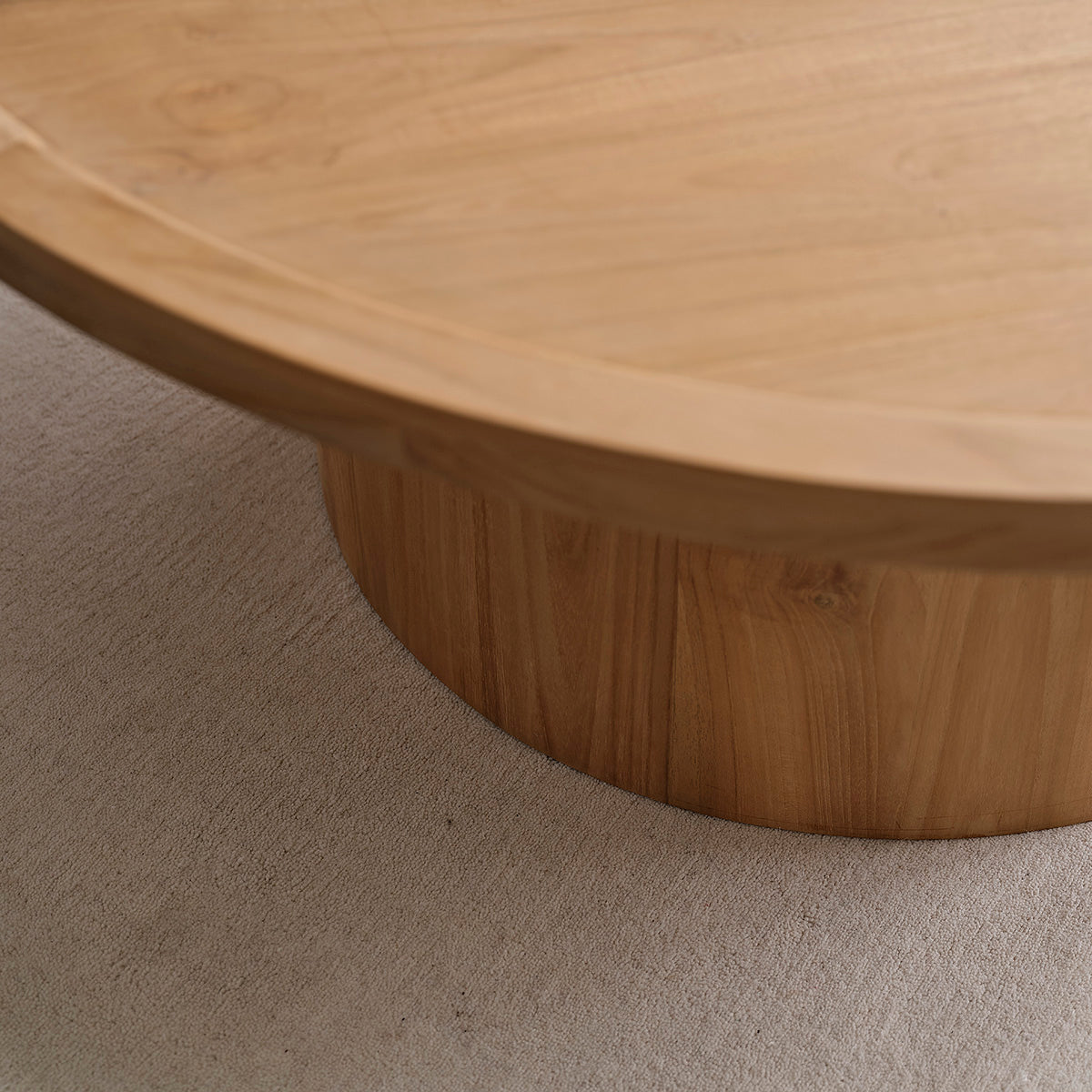 ALDO - Runder Couchtisch aus massivem Teakholz Ø 100 cm