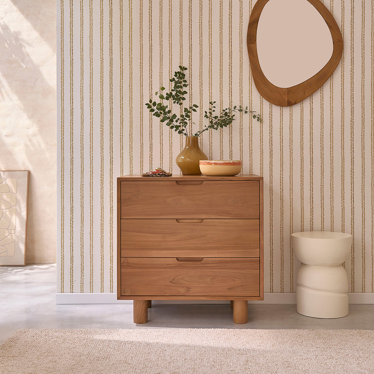 GUSTAVE - Kommode aus Teakholz 80 cm