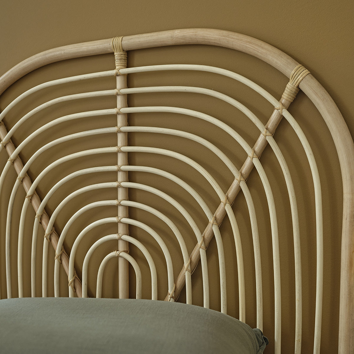 BOHO - Abgerundetes Kopfteil für Kinderbett aus Rattan 90 cm