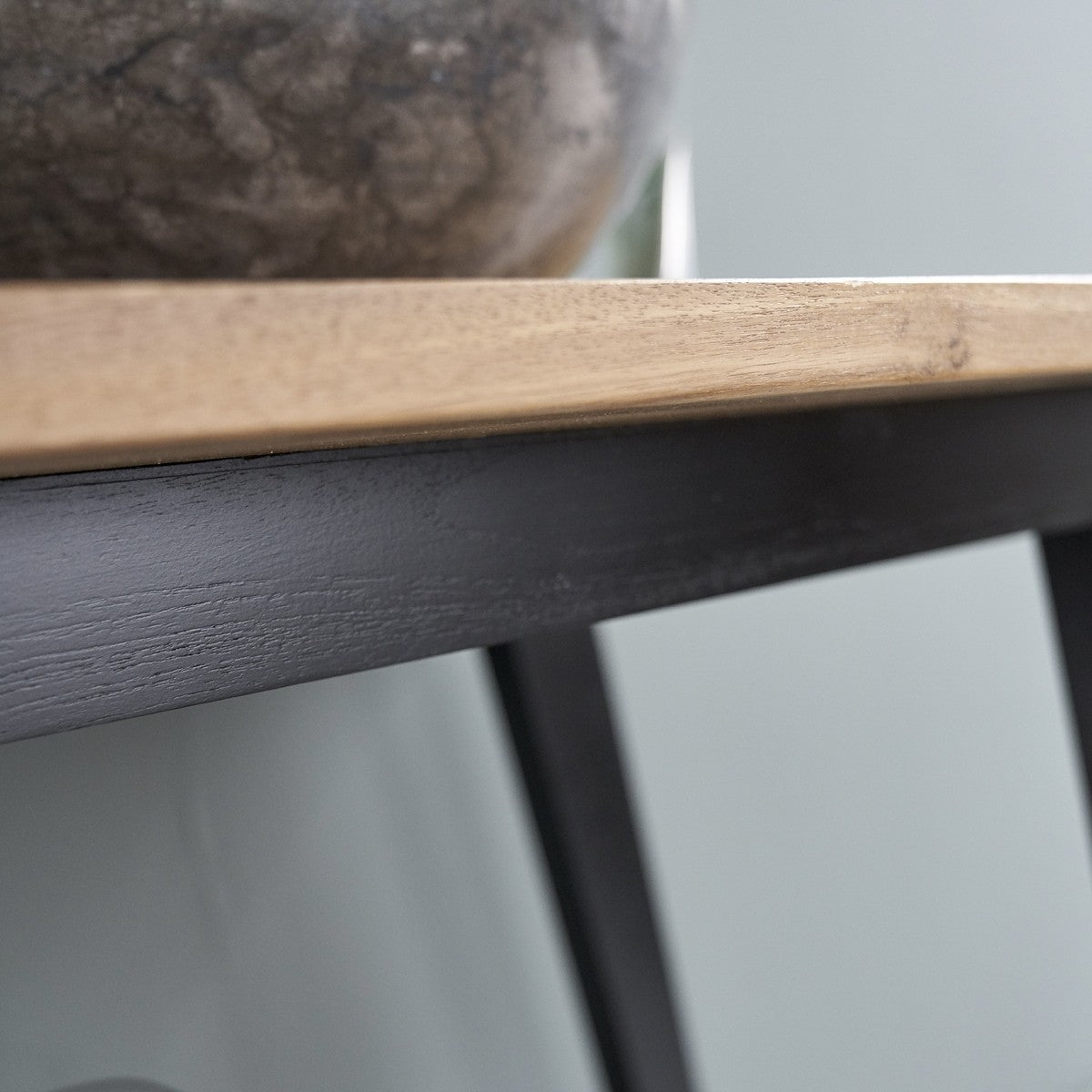 SARA - Badezimmermöbel aus massivem Teakholz mit schwarzen Beinen 80 cm