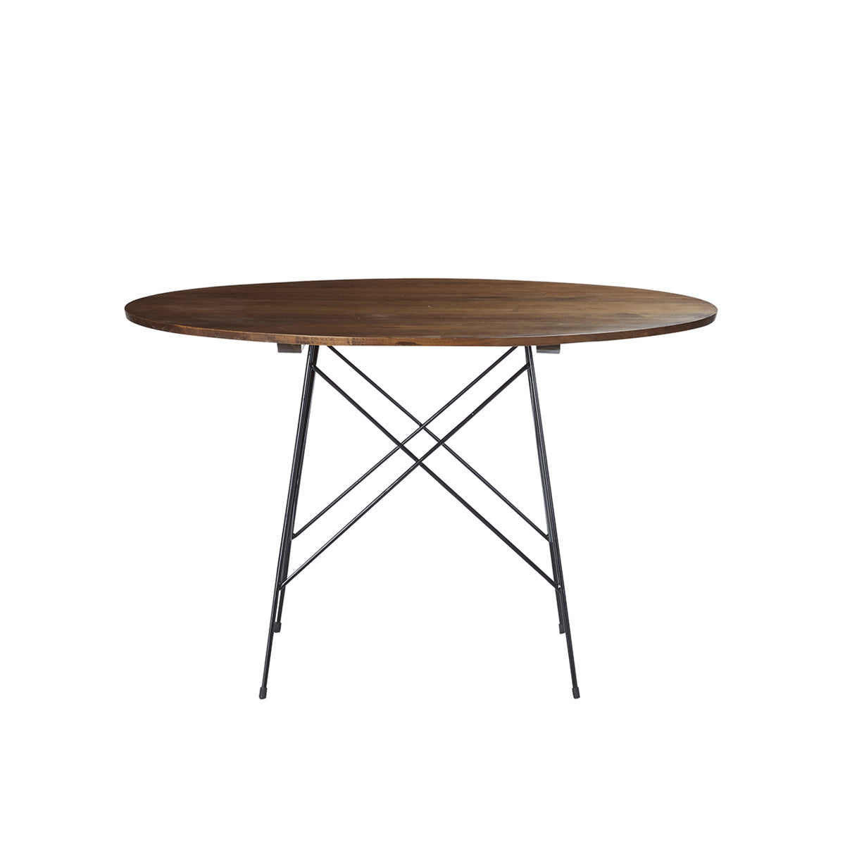 MILO - Tisch aus massivem Mindi mit Walnuss-Finish 4 pers.