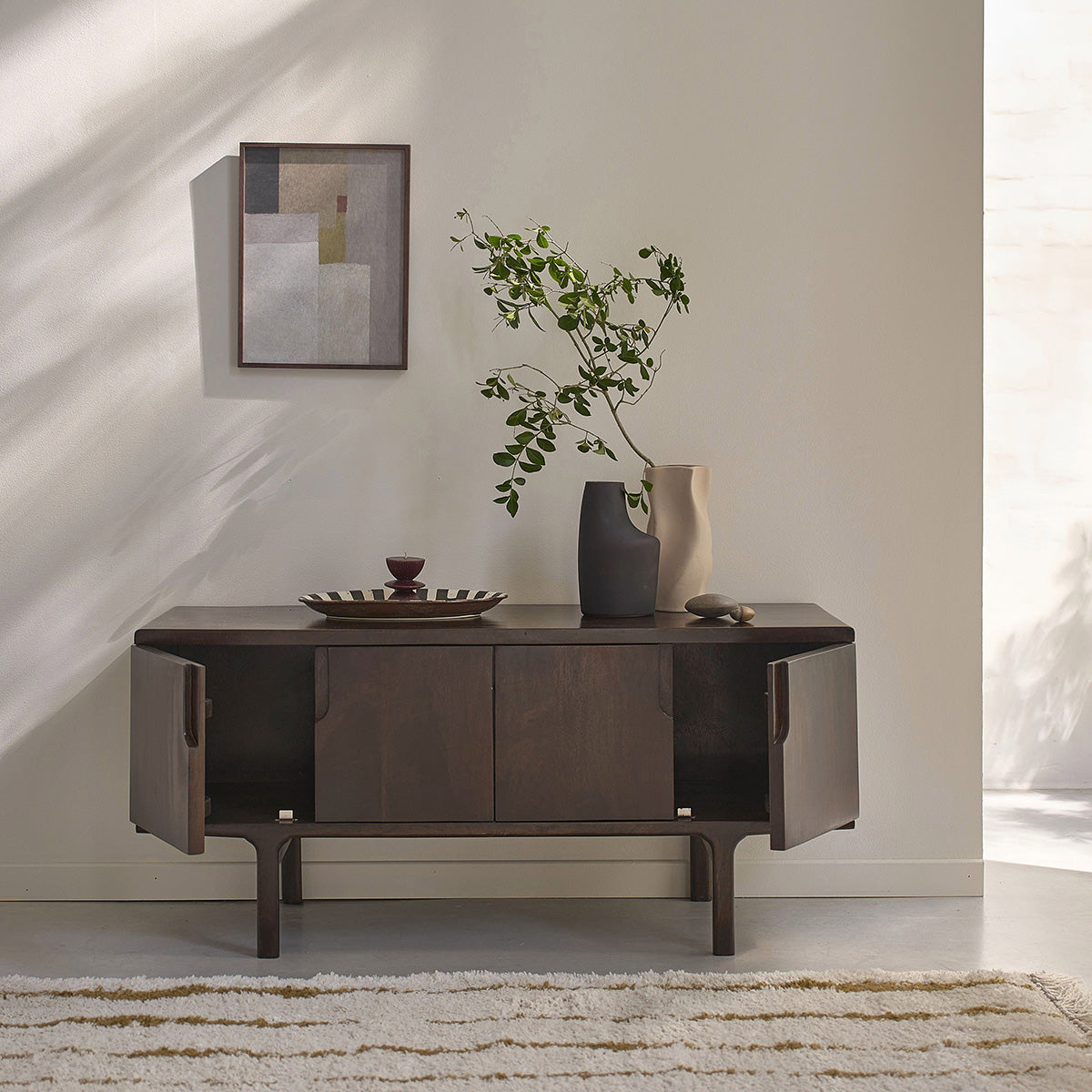 LAZARE - TV-Möbel aus massivem Mangoholz, 120 cm