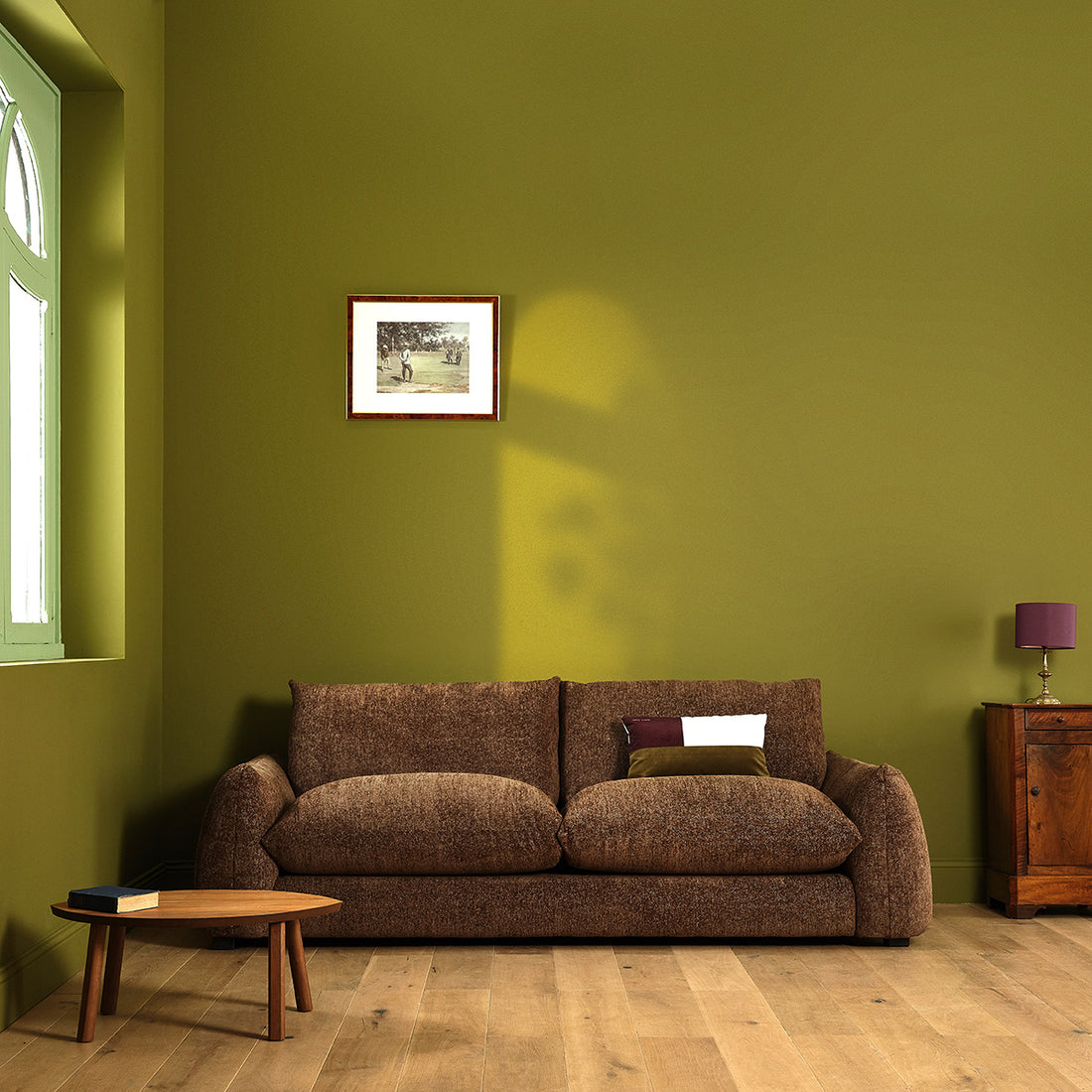 JACQUES - Gerades 3-Sitzer-Sofa aus meliertem, schokoladenbraunem Chenille