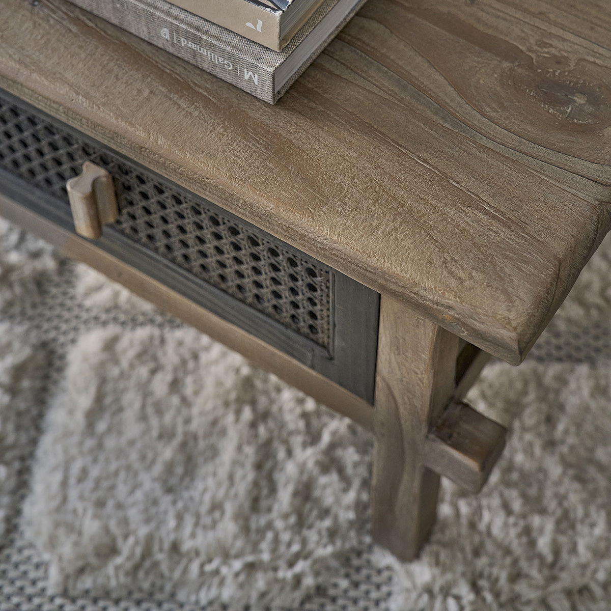 JUNKO - Couchtisch aus recyceltem massivem Holz 110 cm