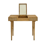 Schminktisch aus massivem Mangoholz und mit Rohrgeflecht 90 cm