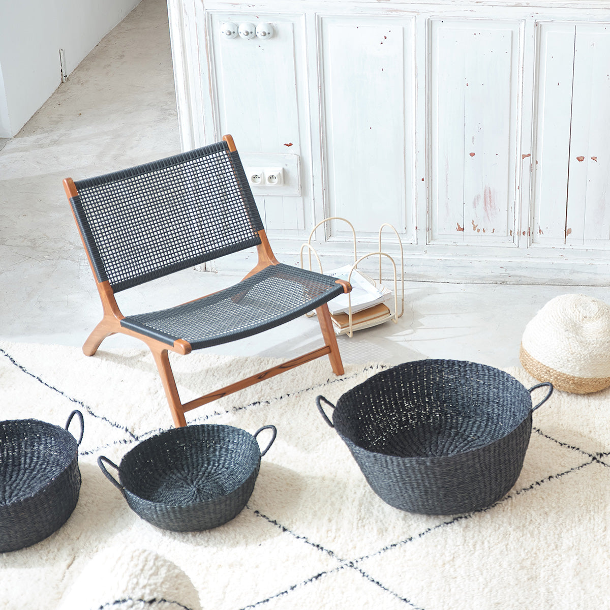 LINA - Sessel aus massivem Teakholz und Tauwerk