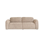 Gerades 3-Sitzer-Sofa aus beigem gewebtem Samt