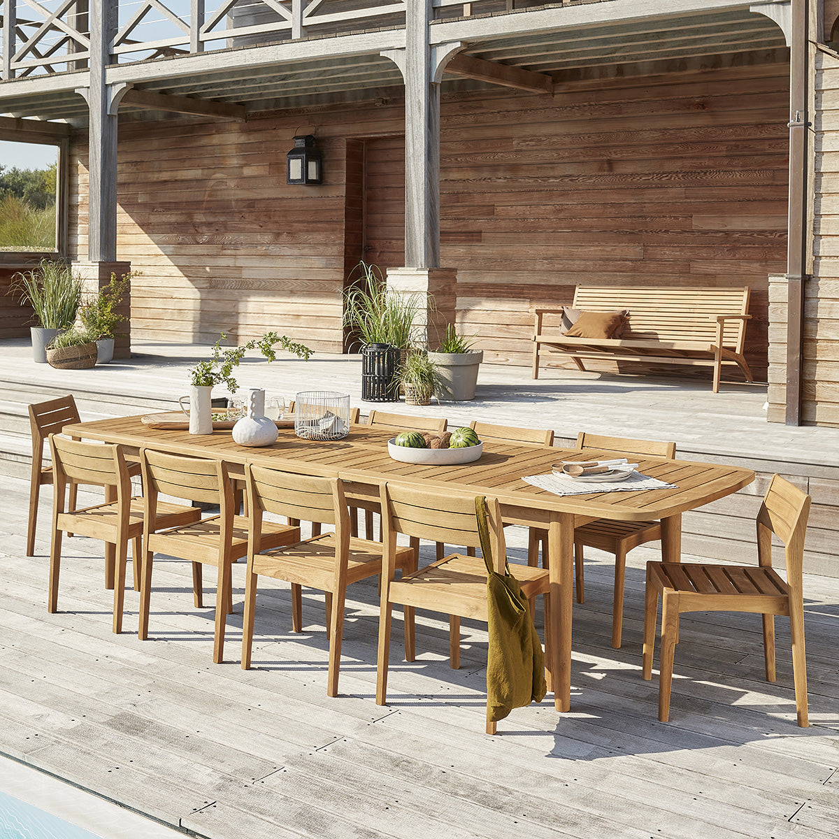 HORTENSE - Gartenstuhl aus recyceltem Teakholz (2er Set)