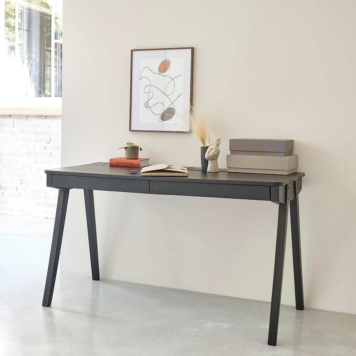 GLASGOW - Schreibtisch aus massivem Mangoholz 130 cm