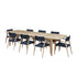 Ausziehbare Gartensalon  massives recyceltes Teakholz schwarz 8/10 Sitz