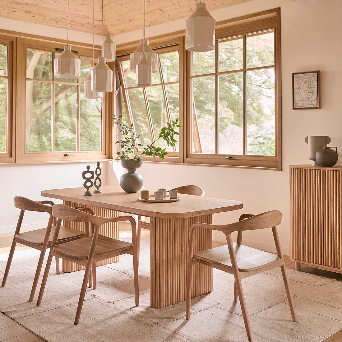 COLINE - Tisch aus massivem Teakholz für 6 Pers.