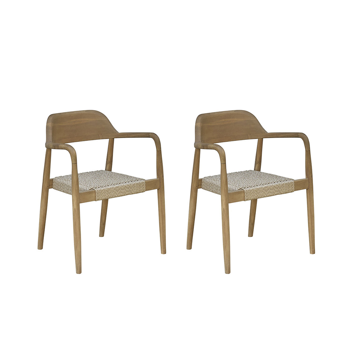 ALIZÉ - Gartenstuhl aus massivem Teakholz und Tauwerk (Satz von 2)