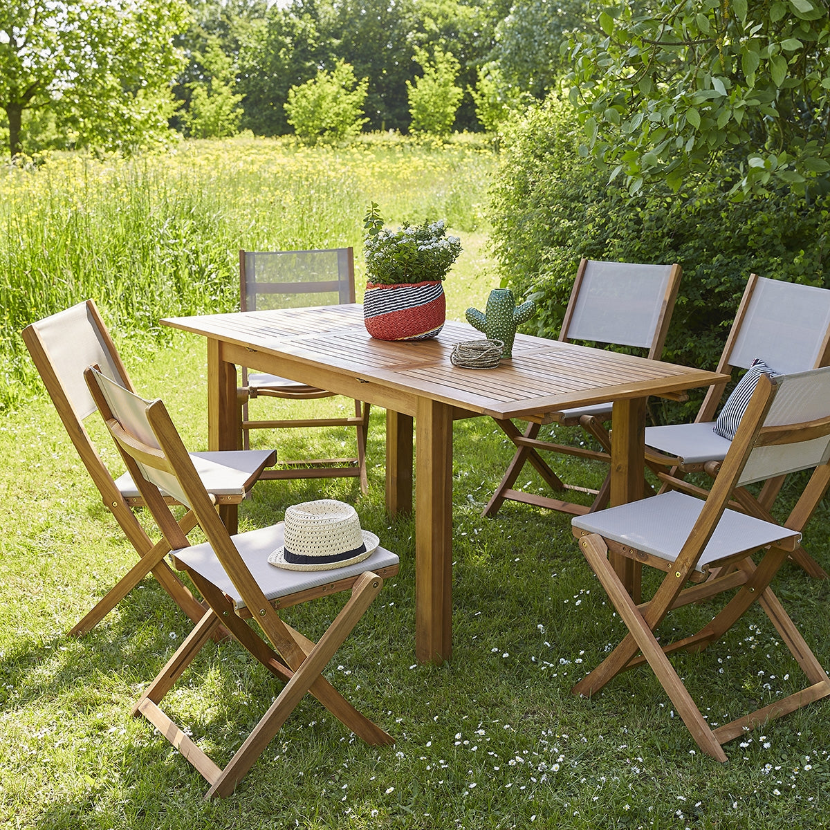 HANOÏ - Ausziehbarer Gartenmöbel aus Akazienholz 6/8 Sitzplätze