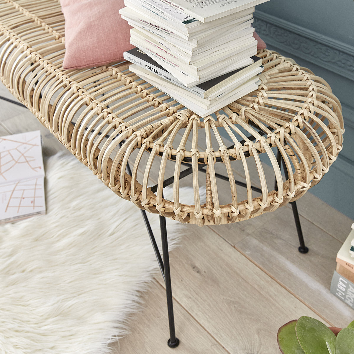 BOHEMA - Bank aus Rattan und Metall