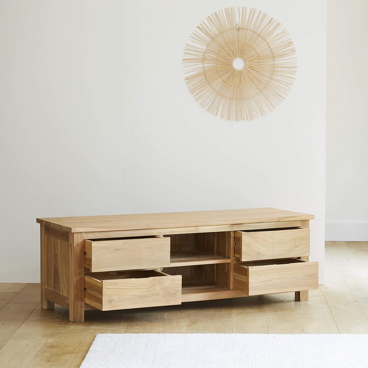 BOSTON - TV-Schrank aus massivem Teakholz 150 cm