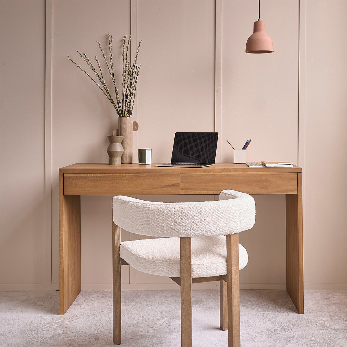 TRISTAN - Schreibtisch aus massivem Teakholz 130 cm