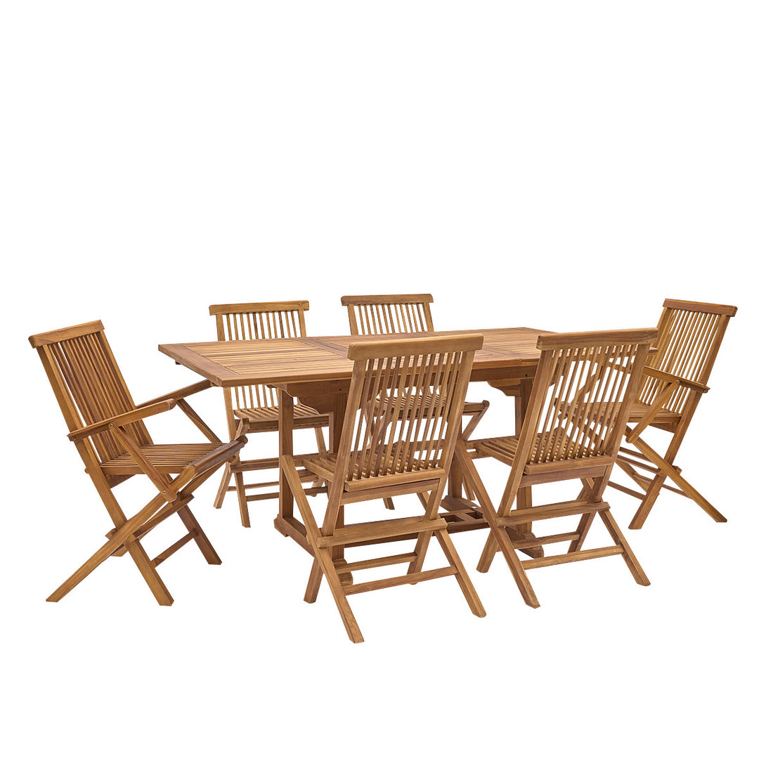 BALI - Ausziehbare Gartenmöbel aus geöltem Teakholz für 6/8 Pers.