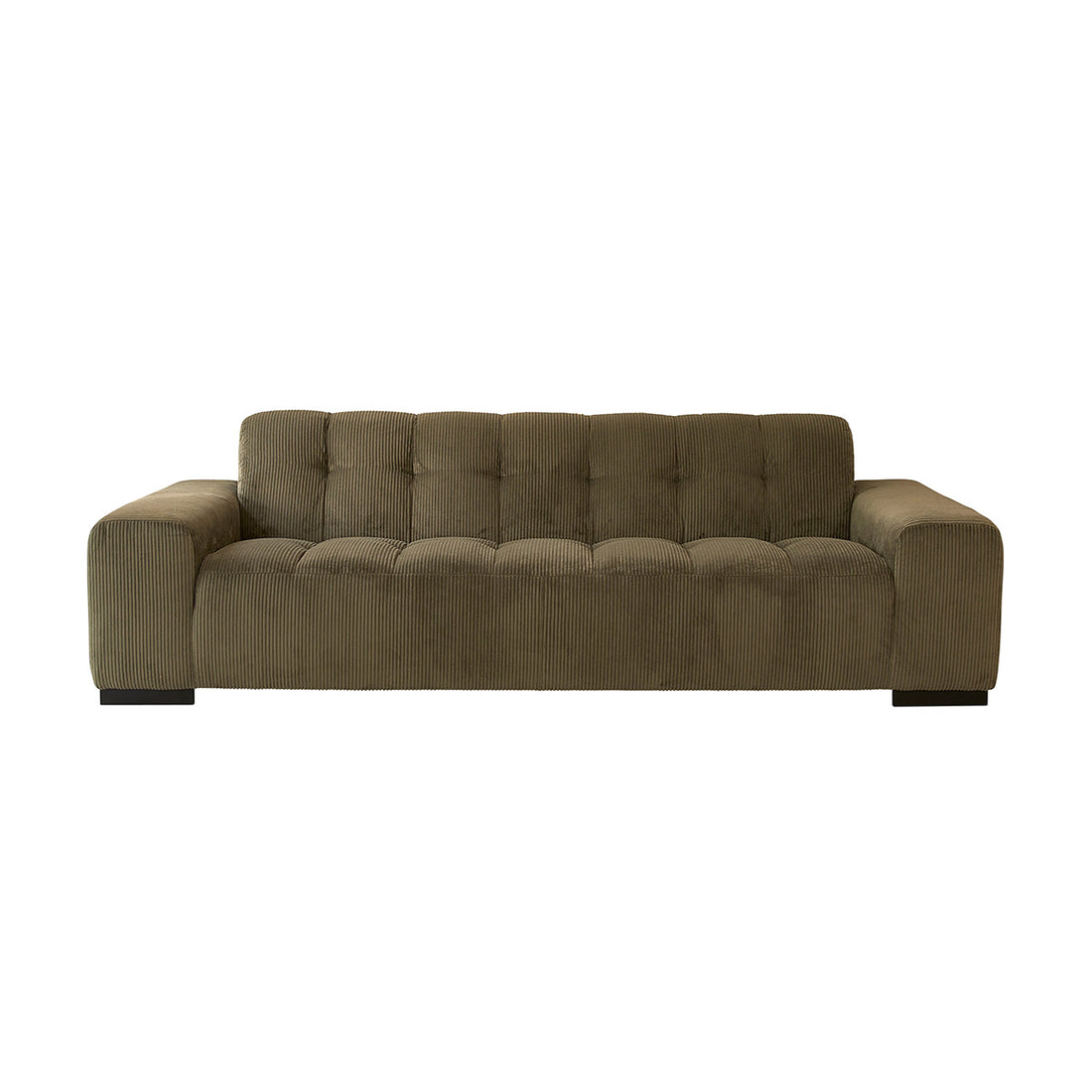 ALPHONSE - Gerades 4-Sitzer-Sofa aus khakifarbenem Cord