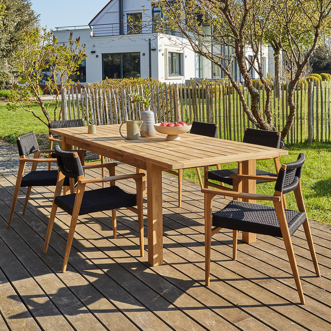ESTHER - Ausziehbarer Gartenlounge aus Teakholz 6 pers.