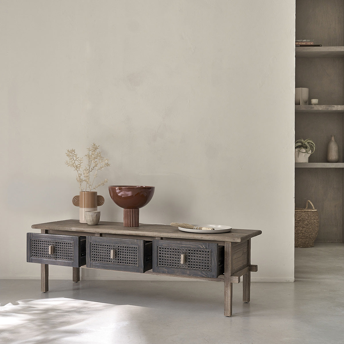 JUNKO - TV-Möbel aus massivem, recyceltem Holz 145 cm
