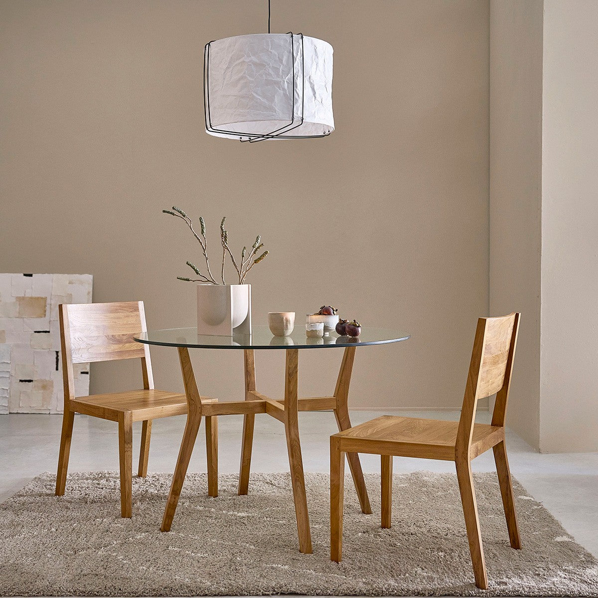 TRISTAN - Set aus 2 Stühlen aus massivem Teakholz