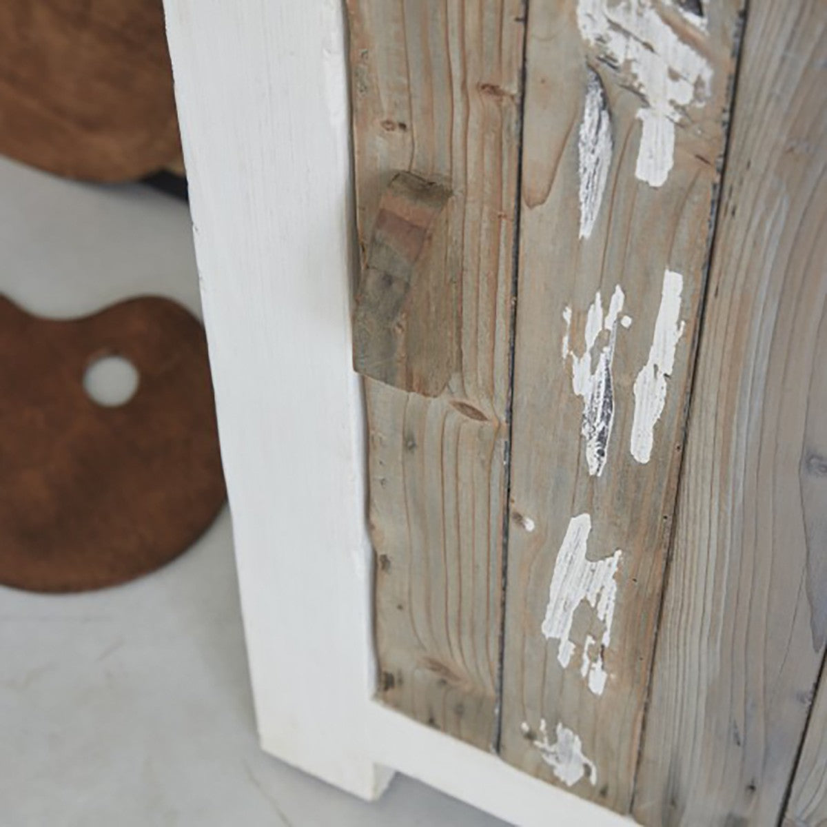 ATLANTIC - Geschirrschrank aus massivem recyceltem Holz 70 cm