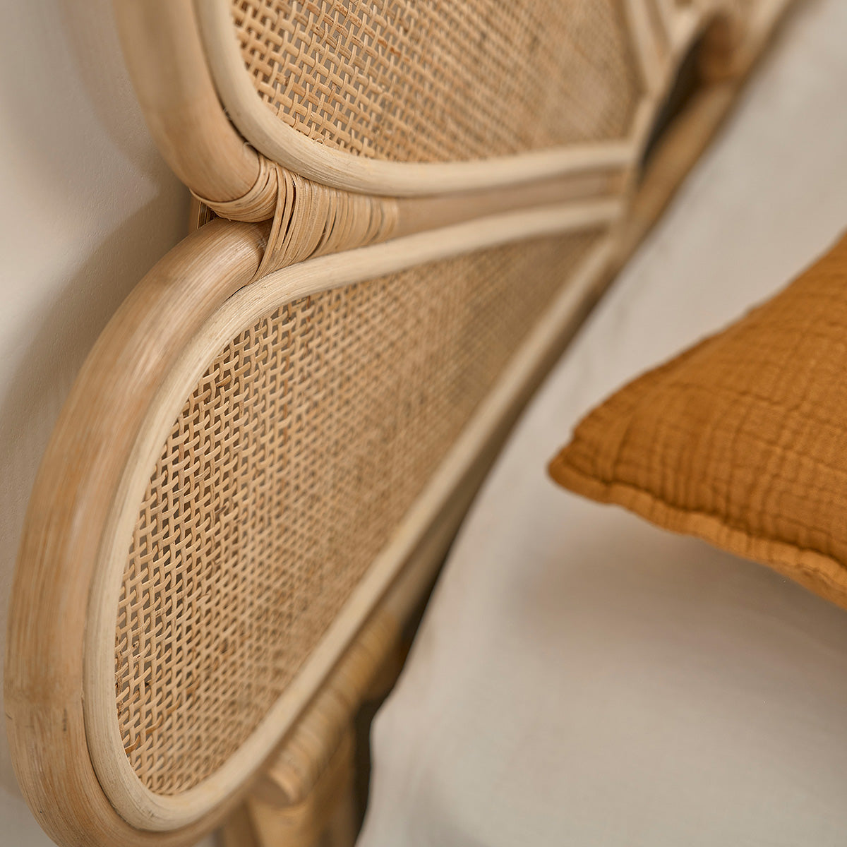 ROMY - Kopfteil aus Rattan und Rohrgeflecht 90 cm