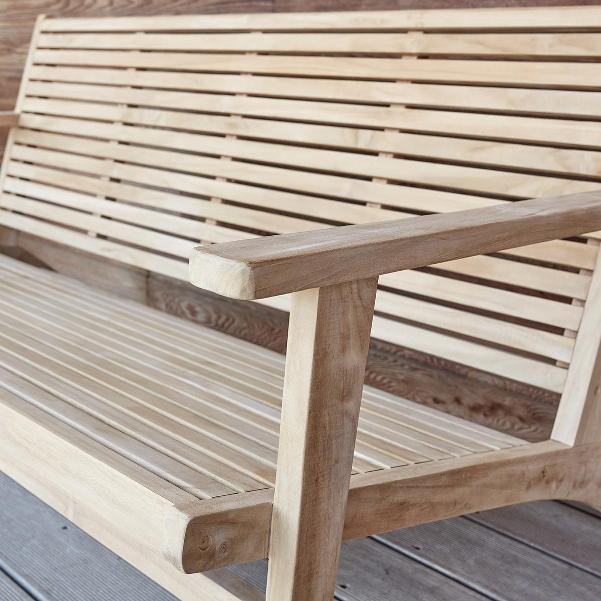 MALTE - Bank aus massivem Teakholz 160 cm