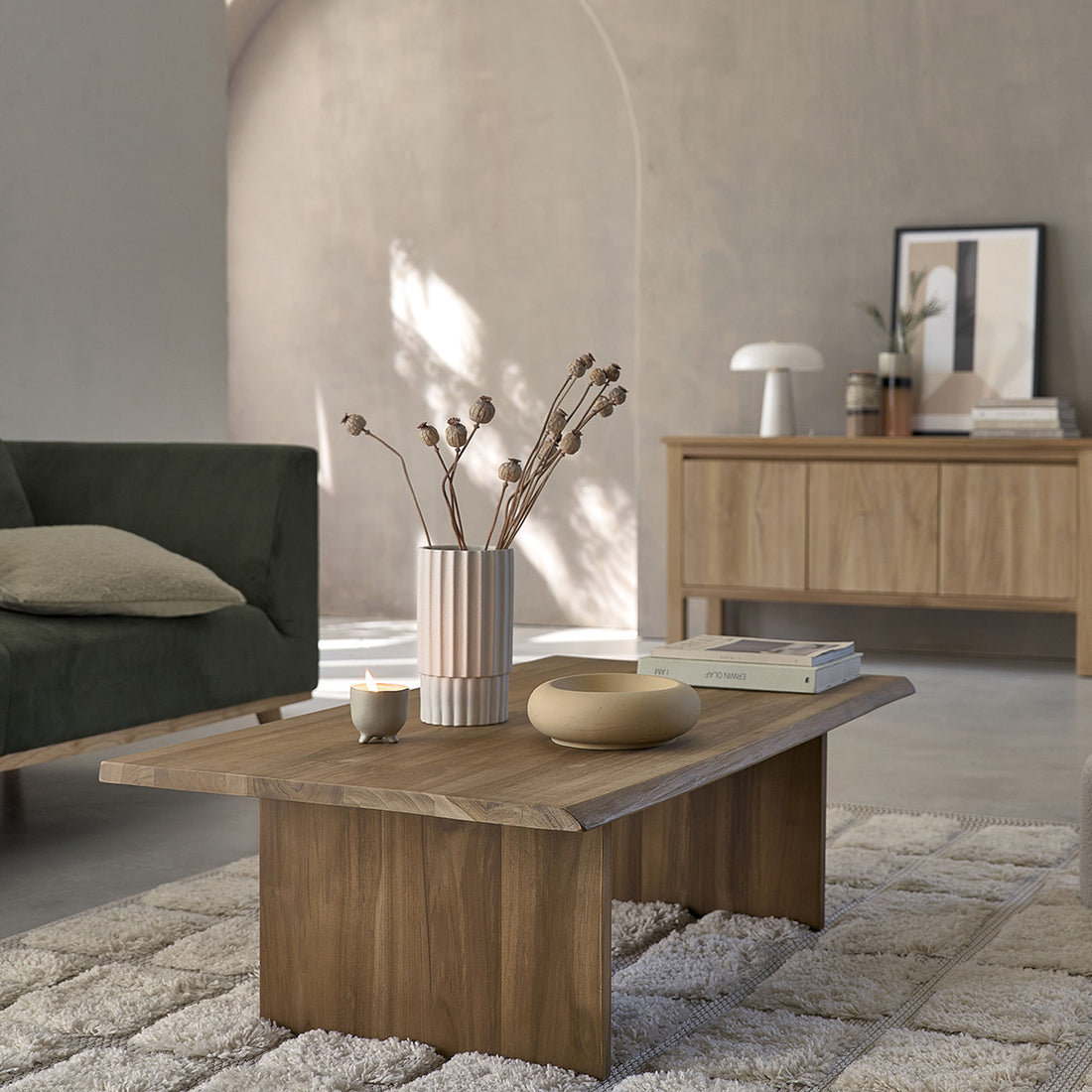 BOSTON - Couchtisch aus massivem Teakholz 120 cm